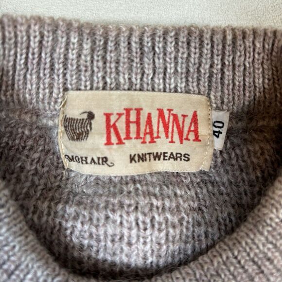 Vintage Mohair Crewneck Sweater Mens Size 40 XL Khanna Knitwear Fuzzy Kurt - Picture 2 of 8